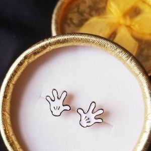 Mickey Mouse White Stud Earrings! Christmas Gift - Stocking Stuffer !